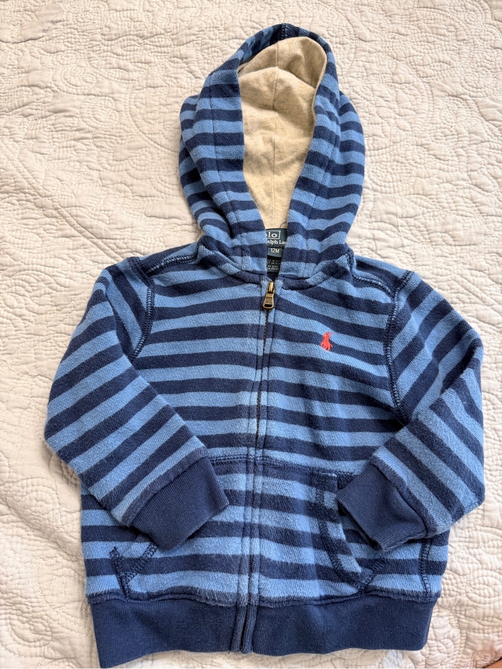 Polo by Ralph Lauren Blue Striped Baby Zip-Up Jacket